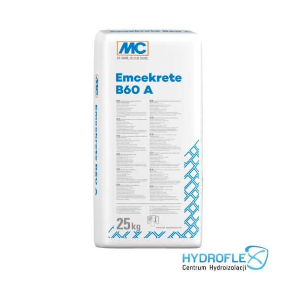 MC Emcekrete B 60 A - bezskurczowa zaprawa do podlewek, napraw betonu i kotwienia.