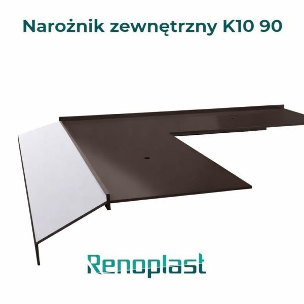 Renoplast - Narożnik K10 (warianty) - Brązowy RAL8019, 90° zewnętrzny